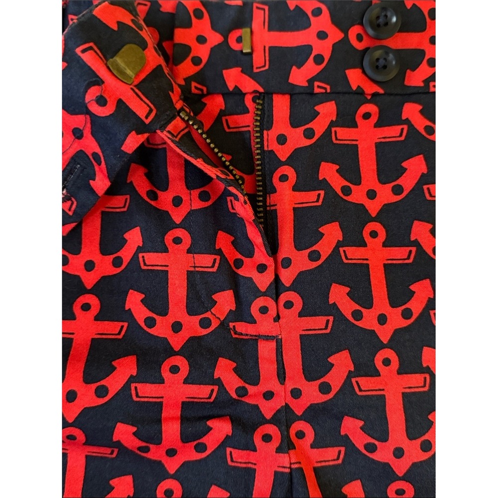 Vineyard Vines Size 10 Navy Blue Shorts with Red Anchor Print Cotton and Spandex - Picture 4 of 5